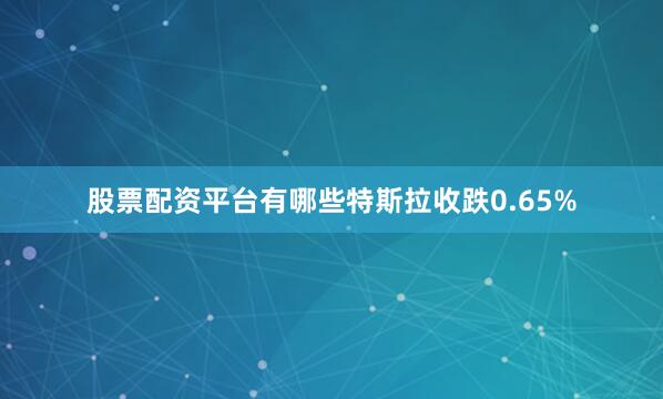 股票配资平台有哪些特斯拉收跌0.65%