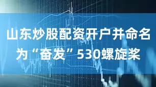 山东炒股配资开户并命名为“奋发”530螺旋桨