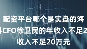 配资平台哪个是实盘的海波重科CFO徐卫民的年收入不足20万元